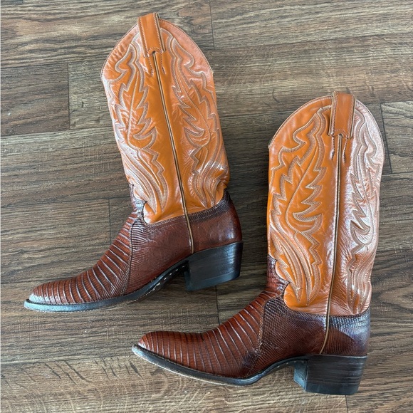 Justin Cowgirl Heeled Leather Exotic Lizard
Stitched Tall Western Boots 7.5 - Picture 12 of 16